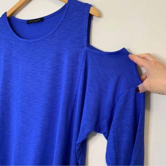 Jasmine & Juliana Blue Cold Shoulder Tunic Top - Picture 6 of 12